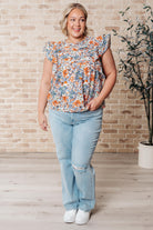 Something Peaceful Flutter Sleeve Blouse-Tops-Stay Foxy Boutique, Florissant, Missouri