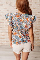 Something Peaceful Flutter Sleeve Blouse-Tops-Stay Foxy Boutique, Florissant, Missouri