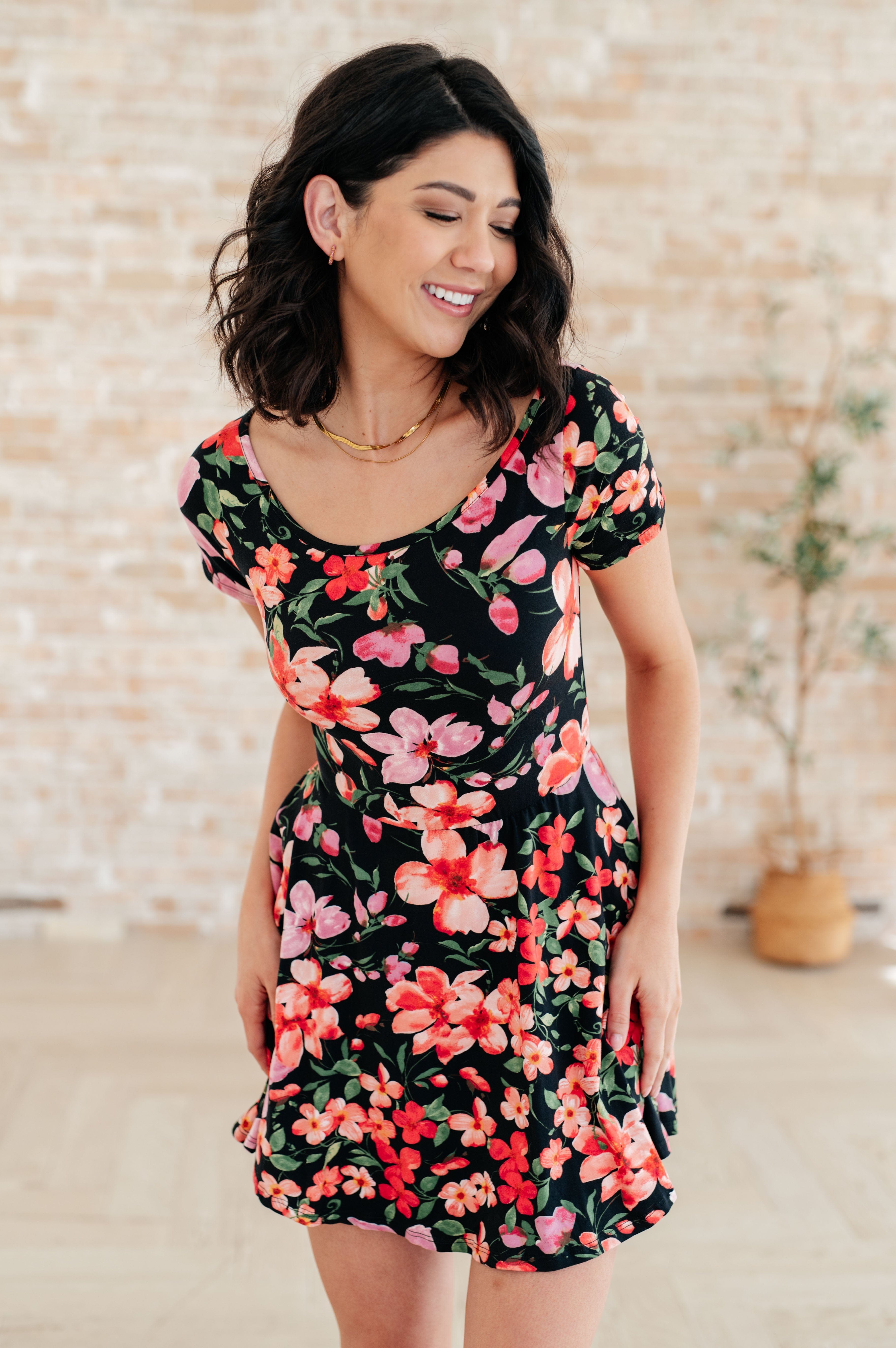 Southern Hospitality Floral Skort Dress-Dresses-Stay Foxy Boutique, Florissant, Missouri