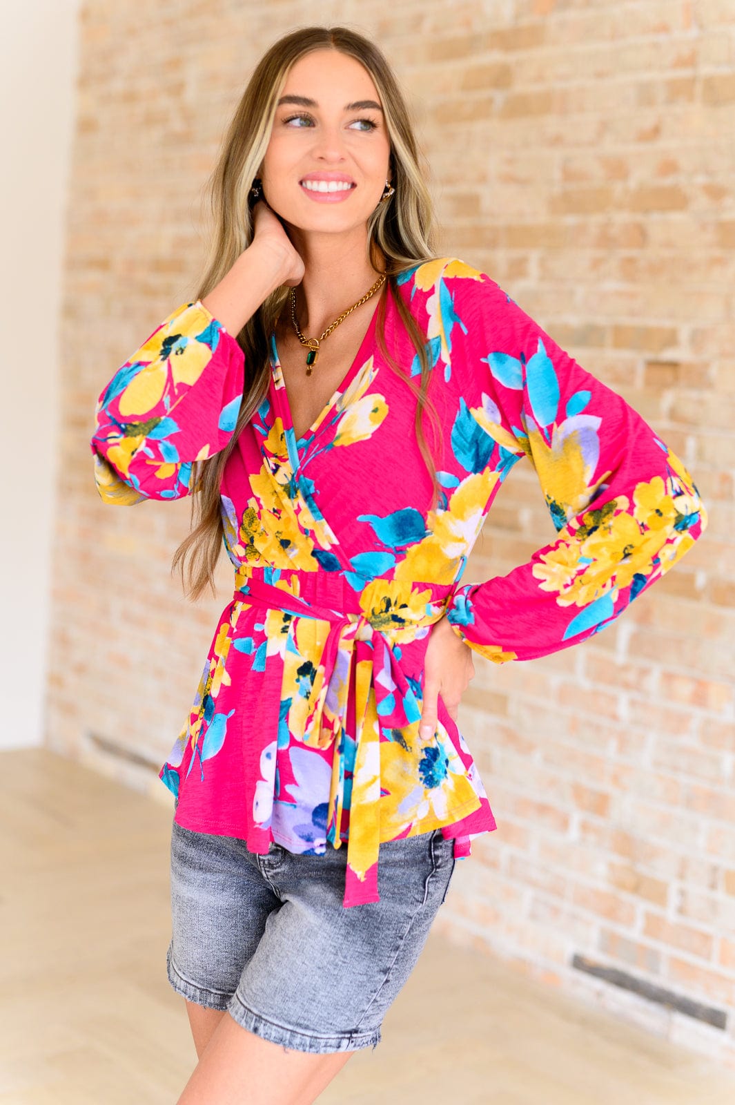 Spring to Be Sprung V-Neck Floral Blouse-Tops-Stay Foxy Boutique, Florissant, Missouri