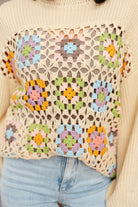 Square Dance Granny Square Sweater-Tops-Stay Foxy Boutique, Florissant, Missouri