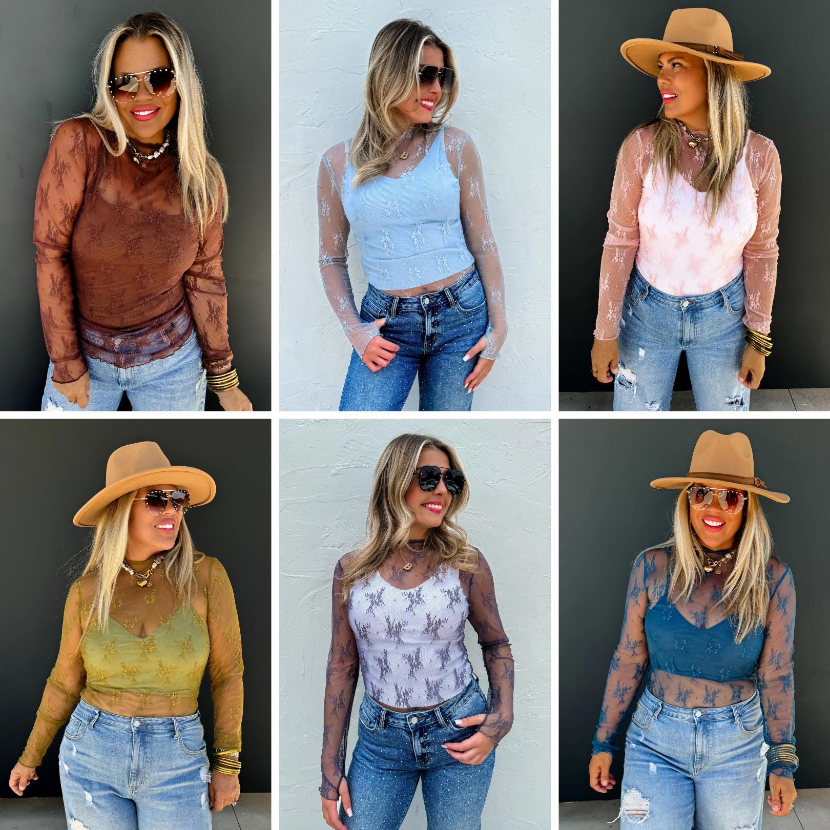 PREORDER: Roxy Lace Top in Six Colors-Womens-Stay Foxy Boutique, Florissant, Missouri