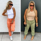 PREORDER: Quinn Cargo Joggers in Two Colors-Womens-Stay Foxy Boutique, Florissant, Missouri