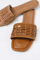 Stair Cognac Woven Slip On Sandal-Womens-Stay Foxy Boutique, Florissant, Missouri