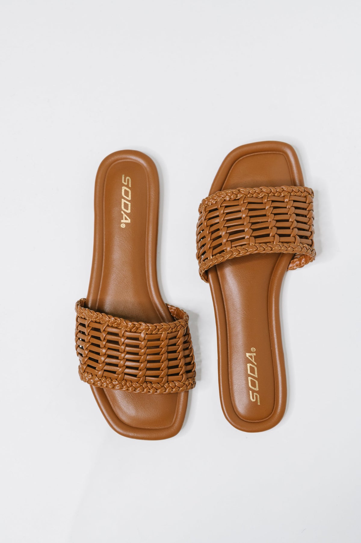 Stair Cognac Woven Slip On Sandal-Womens-Stay Foxy Boutique, Florissant, Missouri