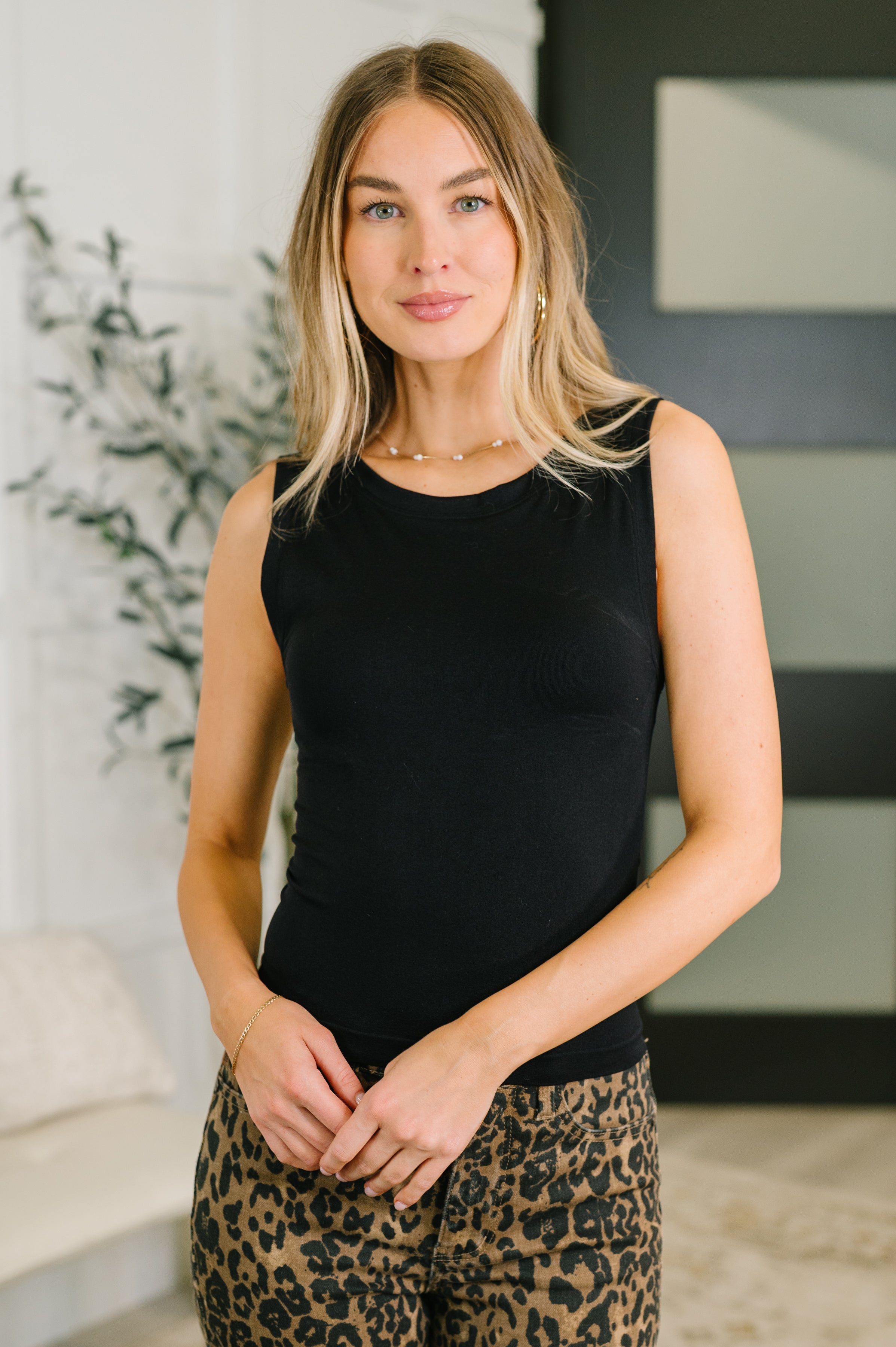 Start of Everything Round Neck Tank in Black-Womens-Stay Foxy Boutique, Florissant, Missouri