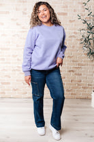 Stay Delulu Scuba Sweatshirt Periwinkle-Tops-Stay Foxy Boutique, Florissant, Missouri