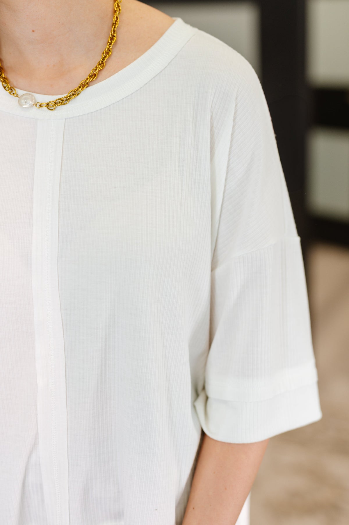 Stay On Top Relaxed Tee in Off White-Womens-Stay Foxy Boutique, Florissant, Missouri