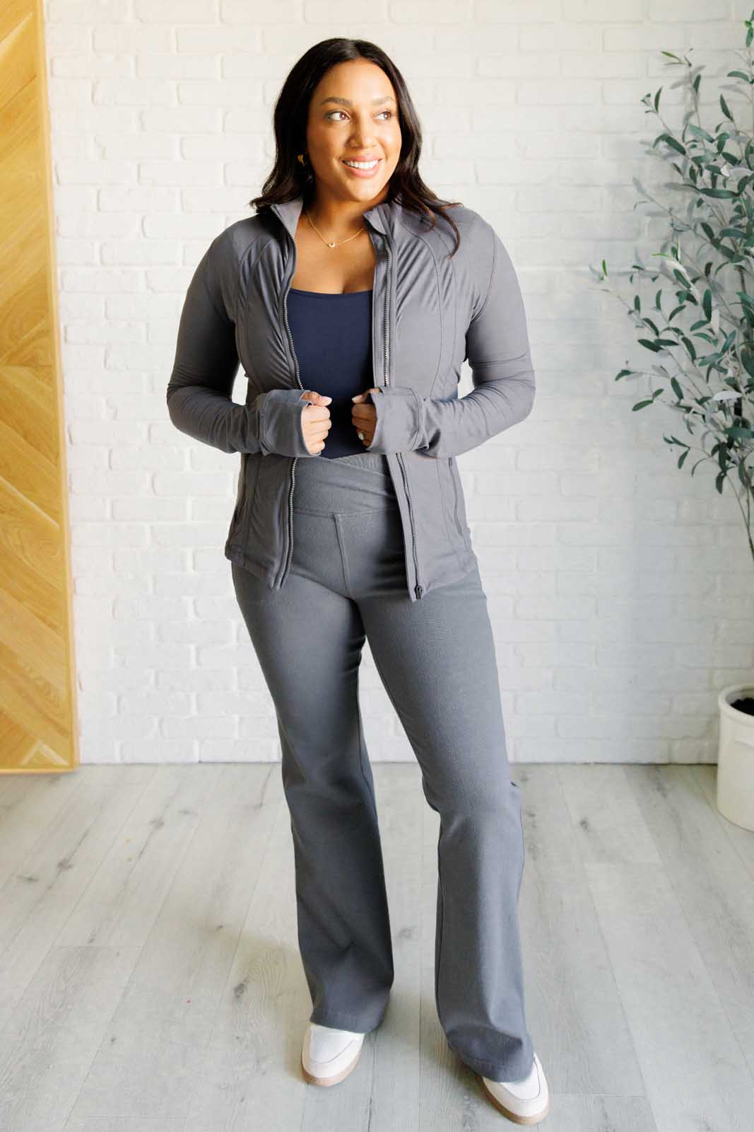 Staying Swift Activewear Jacket in Titanium-Athleisure-Stay Foxy Boutique, Florissant, Missouri