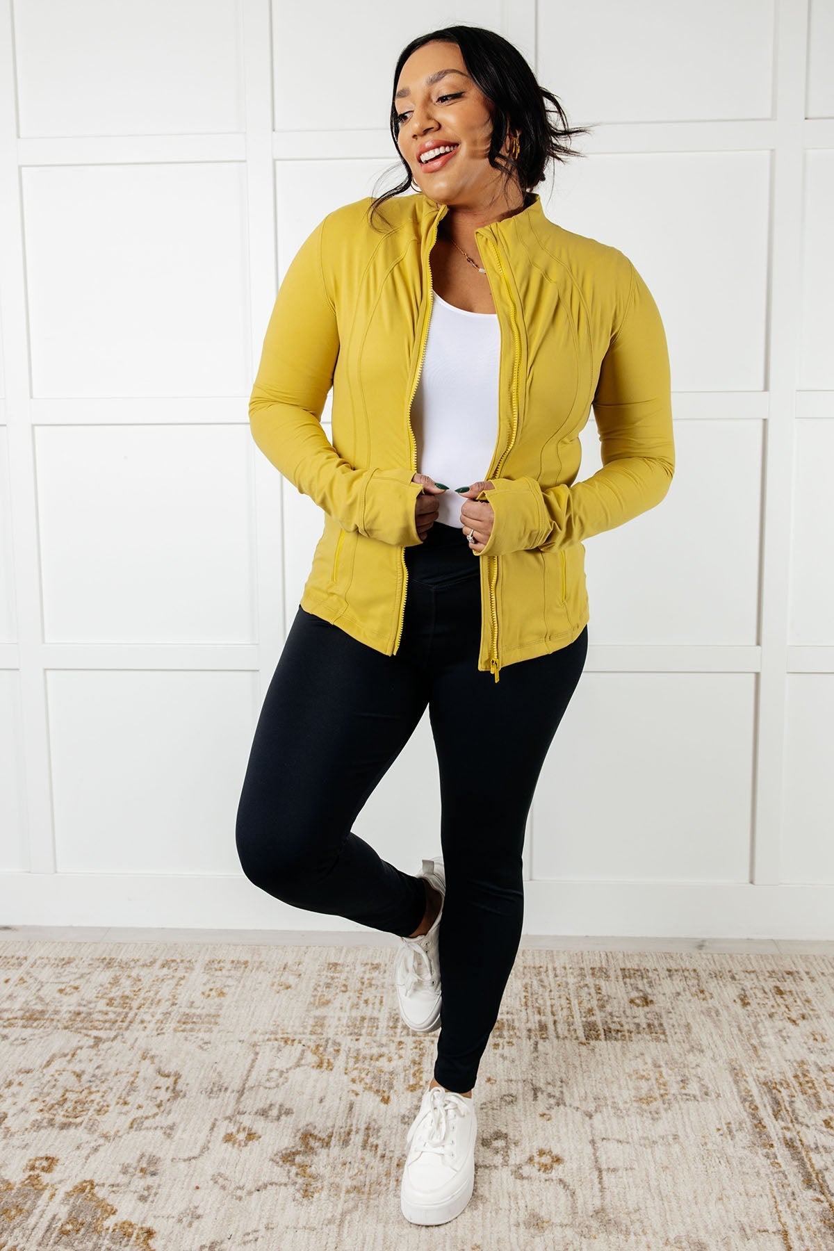 Staying Swift Activewear Jacket in Yellow Pear-Layers-Stay Foxy Boutique, Florissant, Missouri