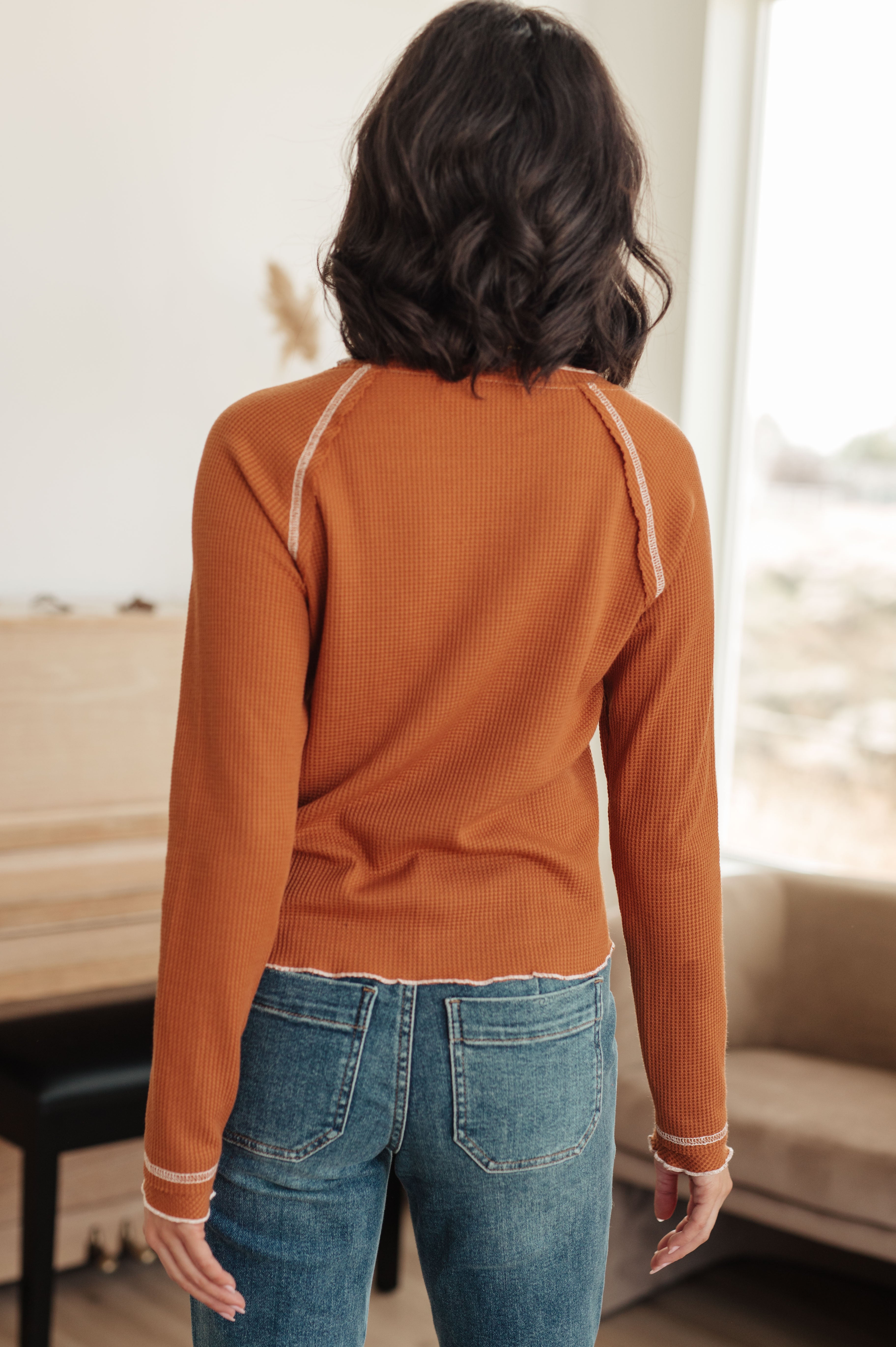 Stitch In Time Waffle Knit Top-Tops-Stay Foxy Boutique, Florissant, Missouri