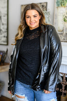 Streets of Dublin Faux Leather Blazer-Womens-Stay Foxy Boutique, Florissant, Missouri