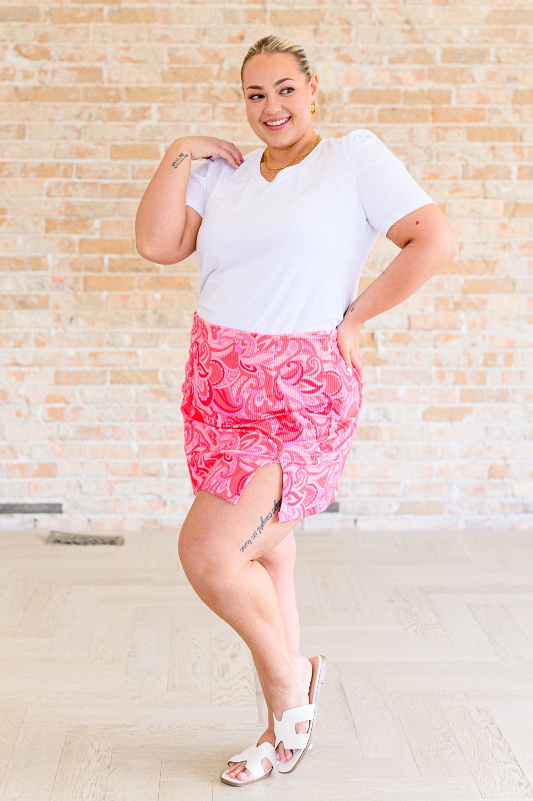 Strong Enough Puff Sleeve Tee In White-Tops-Stay Foxy Boutique, Florissant, Missouri