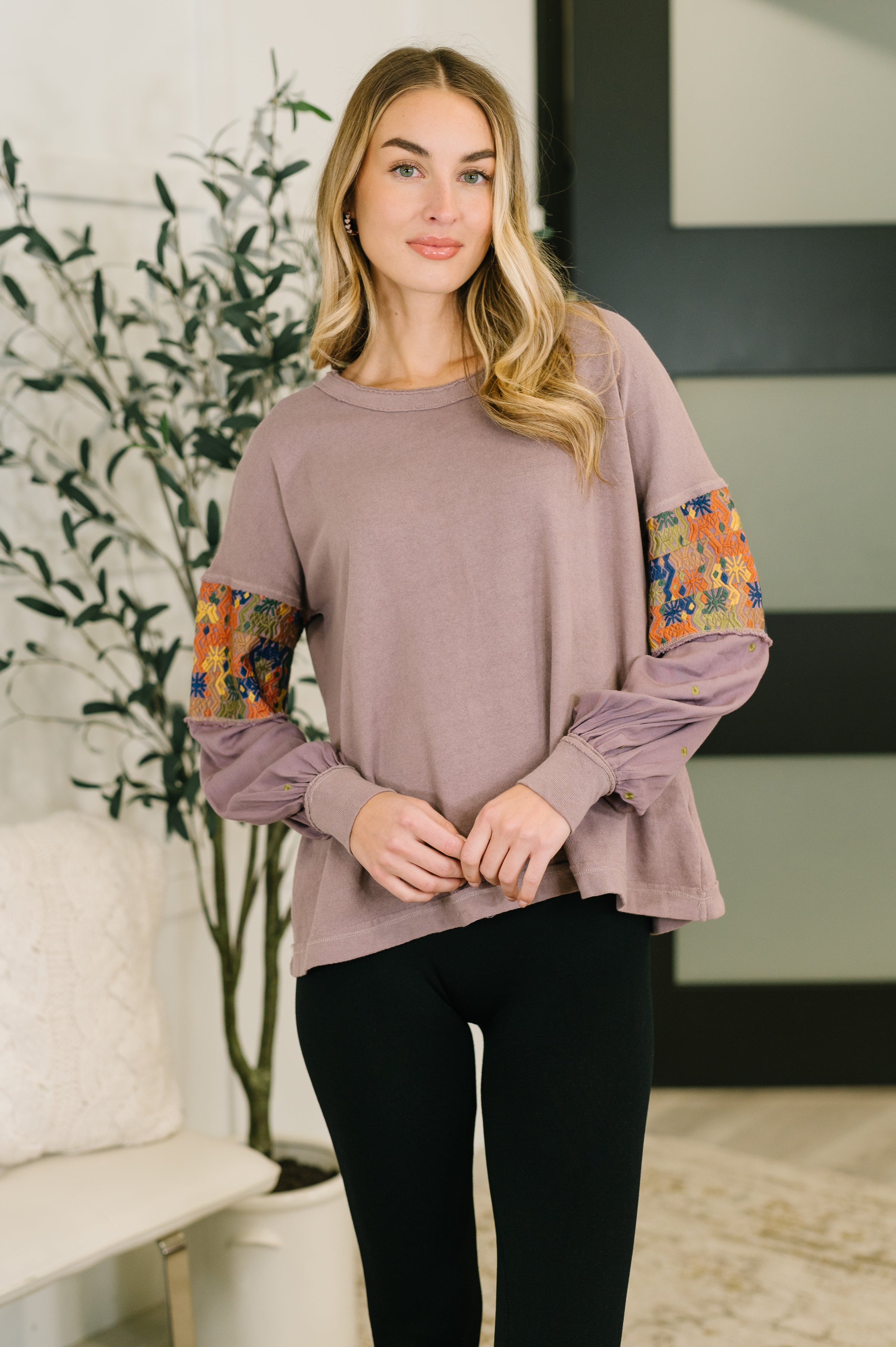 Subtle Breeze Floral Patchwork Pullover-Womens-Stay Foxy Boutique, Florissant, Missouri