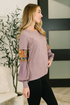 Subtle Breeze Floral Patchwork Pullover-Womens-Stay Foxy Boutique, Florissant, Missouri