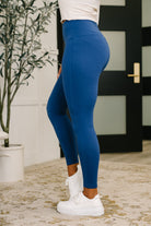 Sunday Splits High Waisted Leggings in Light Navy-Womens-Stay Foxy Boutique, Florissant, Missouri