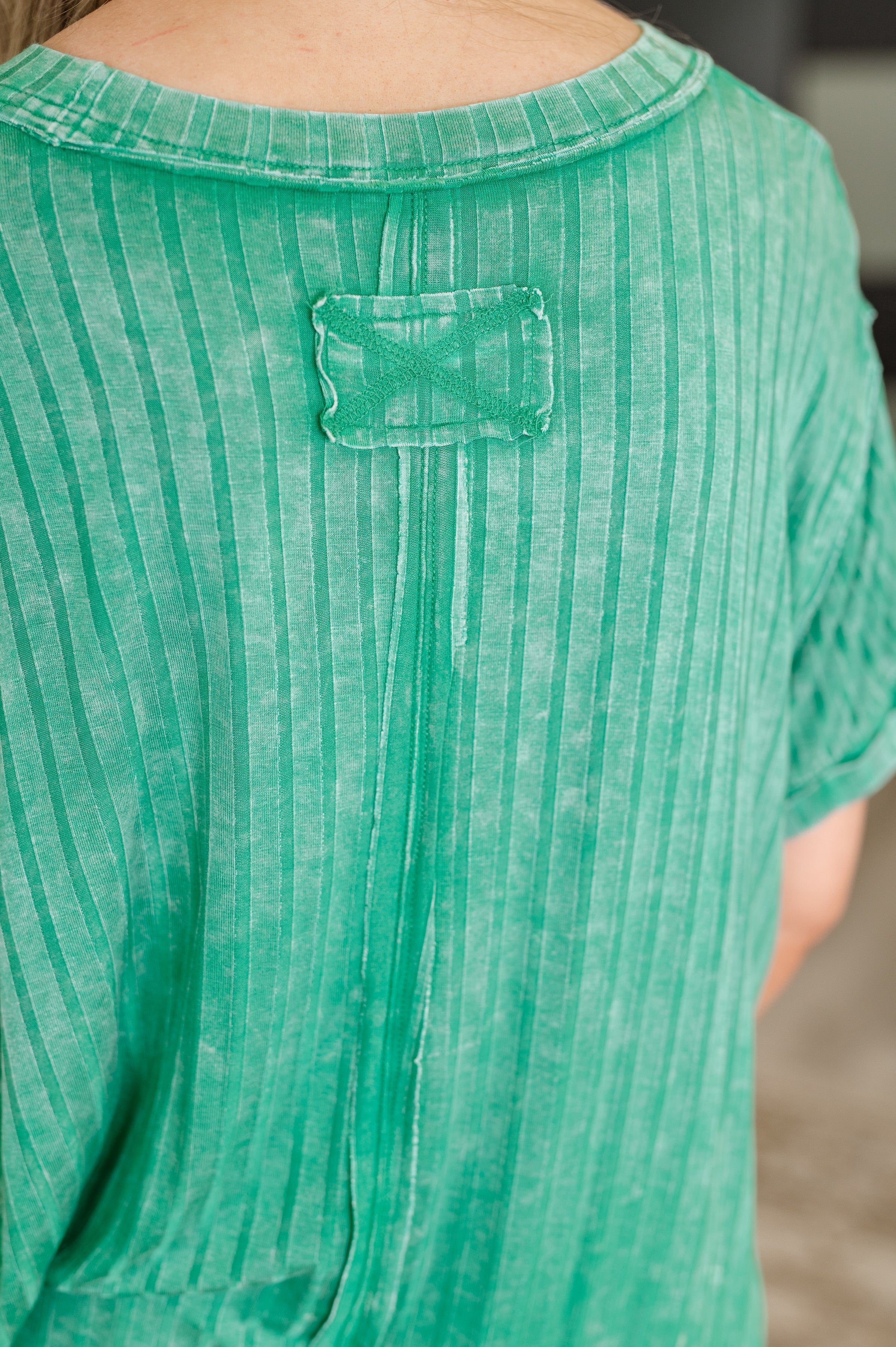 Sunday's Bestie Mineral Wash Top in Kelly Green-Womens-Stay Foxy Boutique, Florissant, Missouri