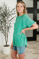 Sunday's Bestie Mineral Wash Top in Kelly Green-Womens-Stay Foxy Boutique, Florissant, Missouri