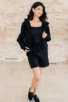 Sun or Shade Zip Up Jacket in Black-Athleisure-Stay Foxy Boutique, Florissant, Missouri