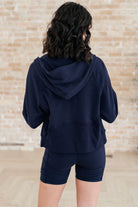 Sun or Shade Zip Up Jacket in Navy-Athleisure-Stay Foxy Boutique, Florissant, Missouri