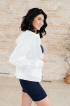 Sun or Shade Zip Up Jacket in Off White-Athleisure-Stay Foxy Boutique, Florissant, Missouri