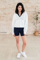 Sun or Shade Zip Up Jacket in Off White-Athleisure-Stay Foxy Boutique, Florissant, Missouri