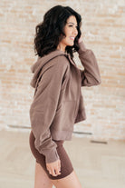 Sun or Shade Zip Up Jacket in Smokey Brown-Athleisure-Stay Foxy Boutique, Florissant, Missouri