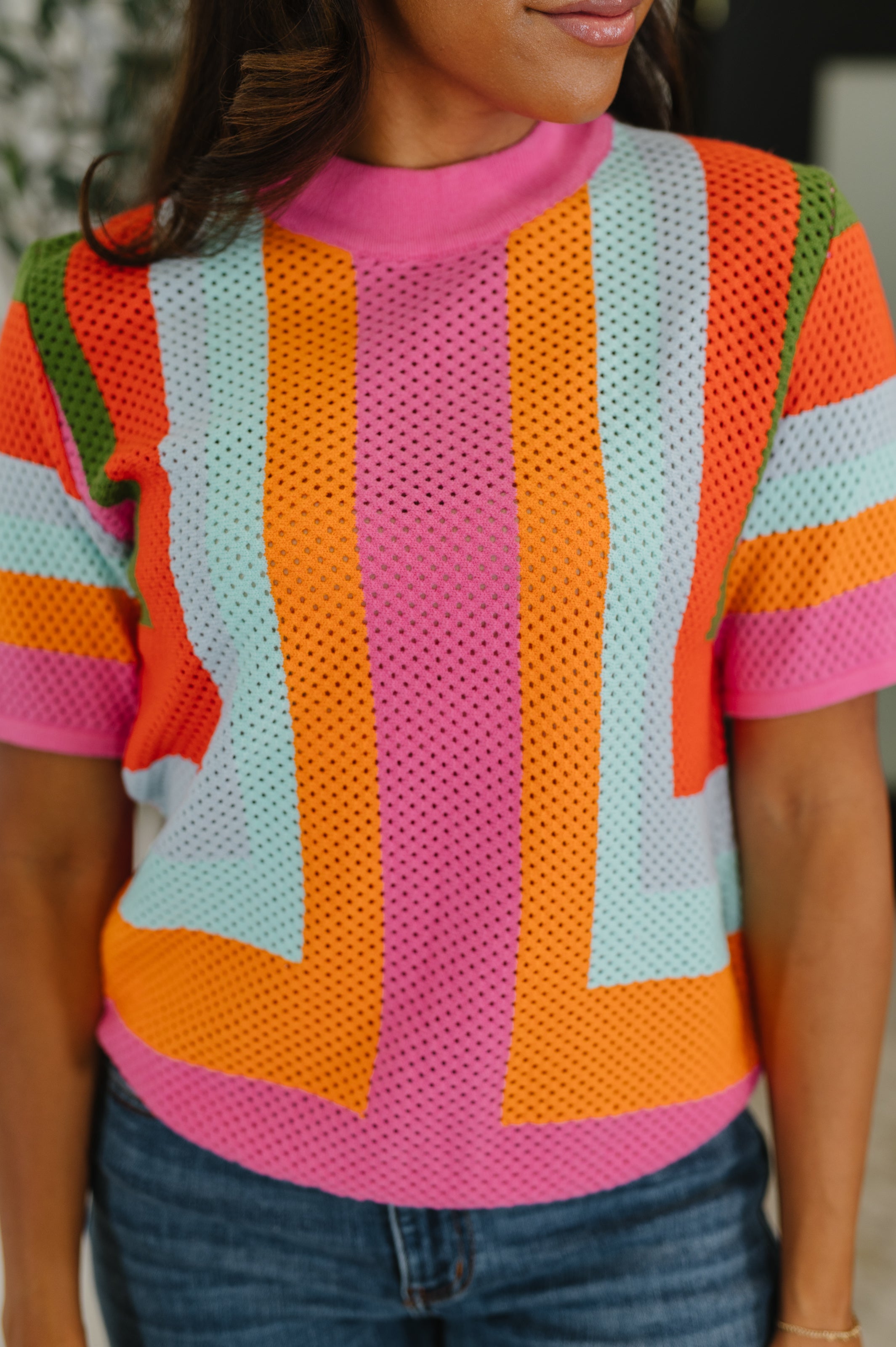 Sunset Stitch Knit Top-Womens-Stay Foxy Boutique, Florissant, Missouri