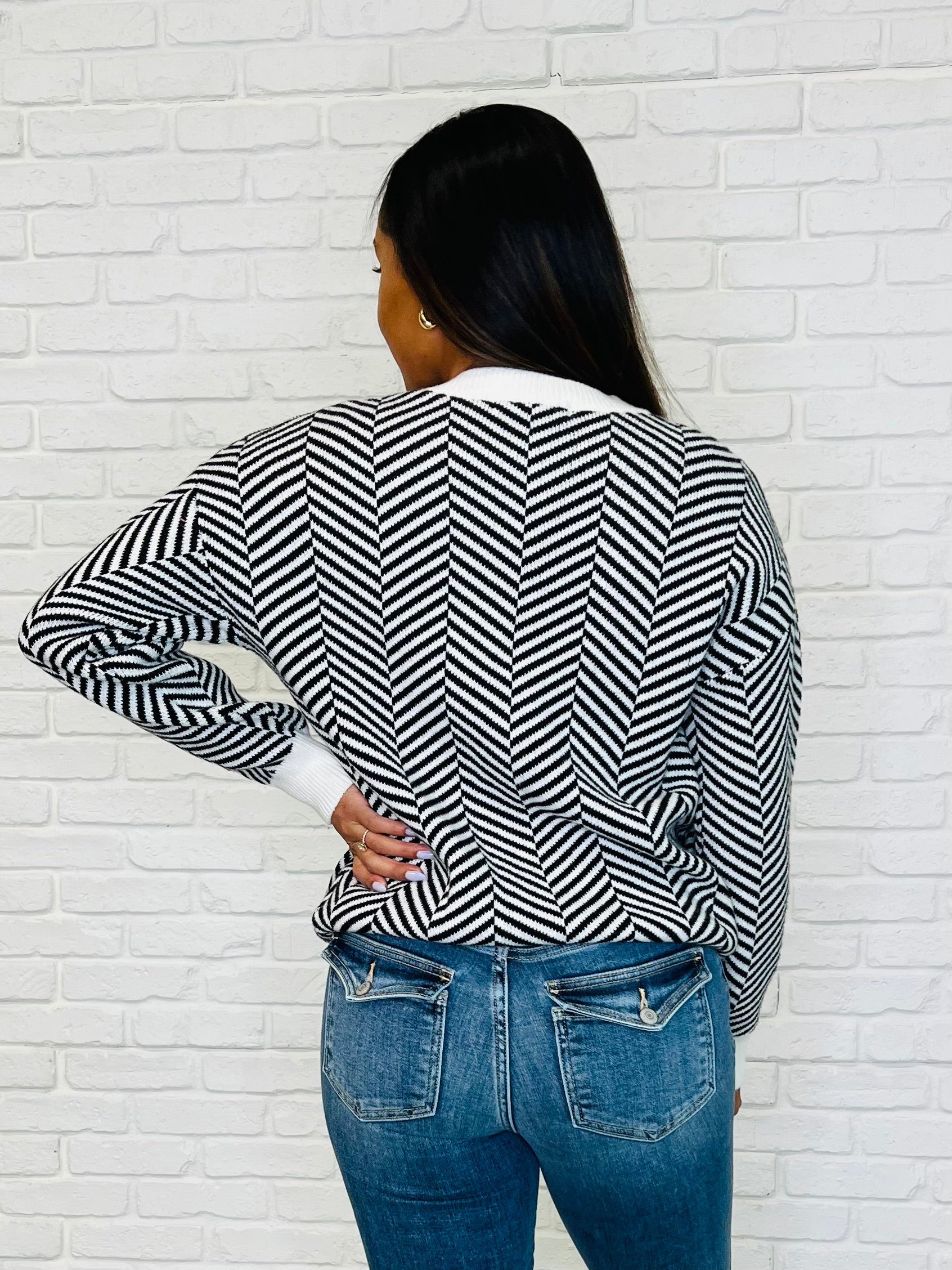 Super Secret Chevron Sweater-Womens-Stay Foxy Boutique, Florissant, Missouri