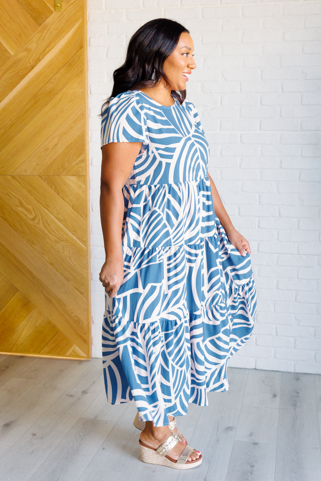 Surf Watch Tiered Midi Dress-Dresses-Stay Foxy Boutique, Florissant, Missouri