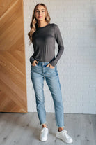 Susan High Rise Side Panel Detail Slim Jeans-Denim-Stay Foxy Boutique, Florissant, Missouri