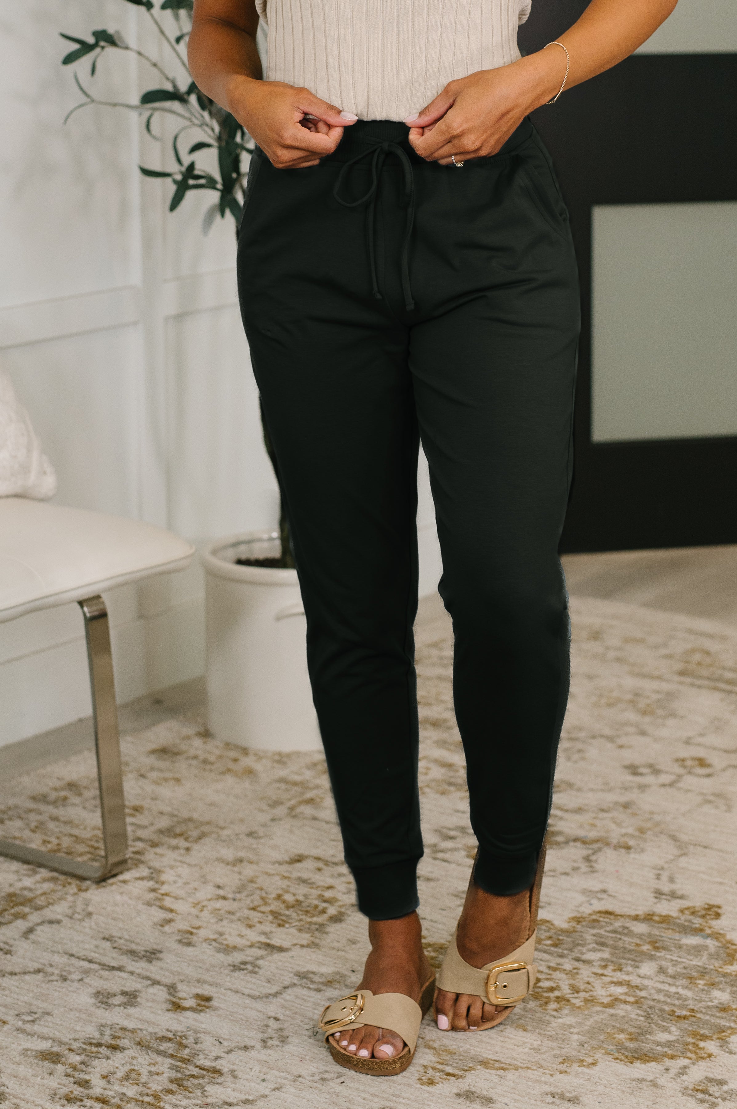 Sweat It High Waisted Joggers in Black-Womens-Stay Foxy Boutique, Florissant, Missouri