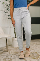 Sweat It High Waisted Joggers in Heather Grey-Womens-Stay Foxy Boutique, Florissant, Missouri