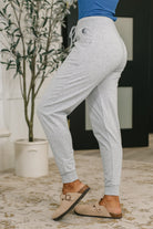 Sweat It High Waisted Joggers in Heather Grey-Womens-Stay Foxy Boutique, Florissant, Missouri