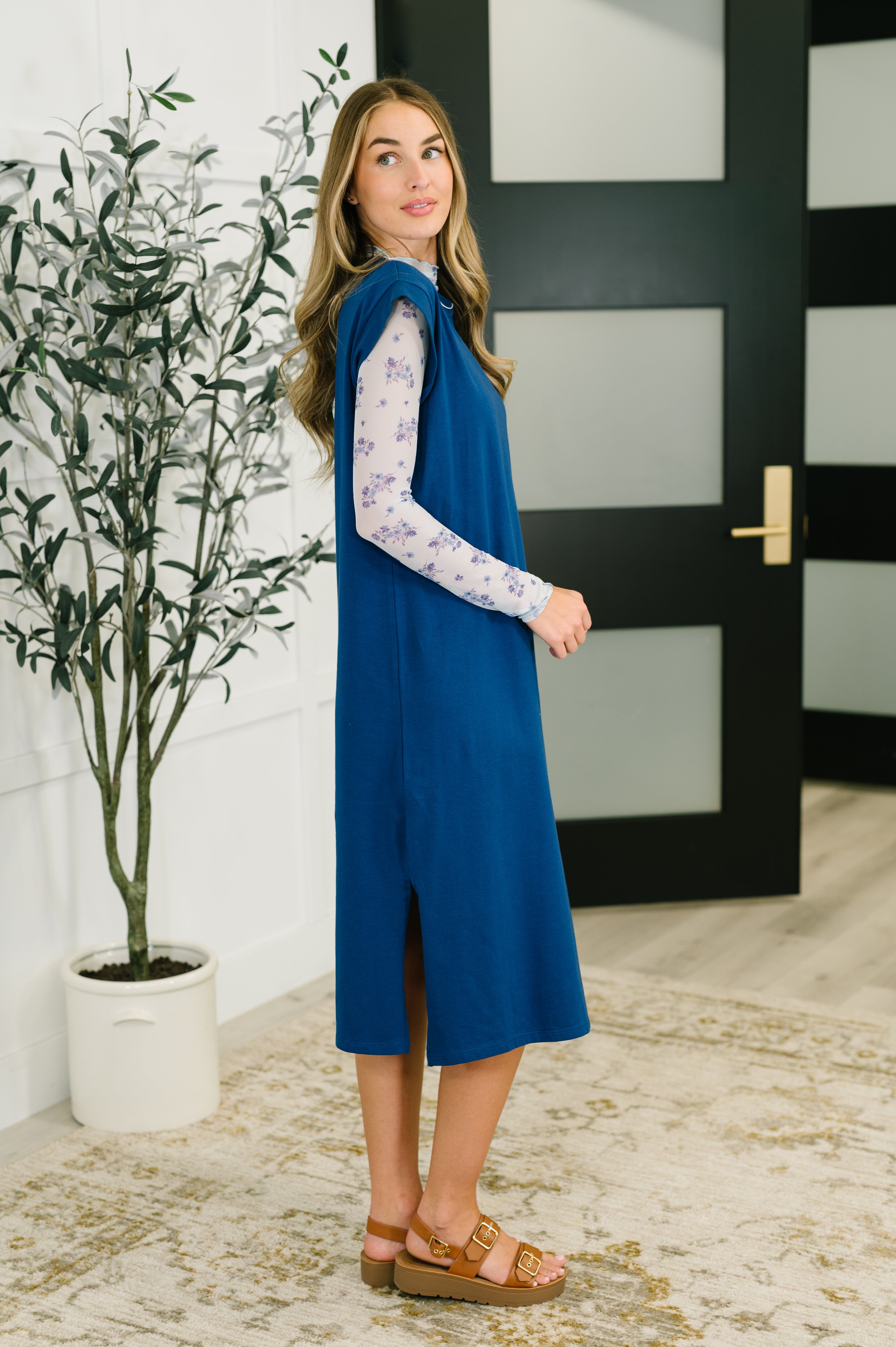 Sweet Like That Casual Dress in Light Navy-Womens-Stay Foxy Boutique, Florissant, Missouri