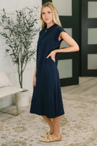 Sweet Like That Casual Dress in Navy-Womens-Stay Foxy Boutique, Florissant, Missouri