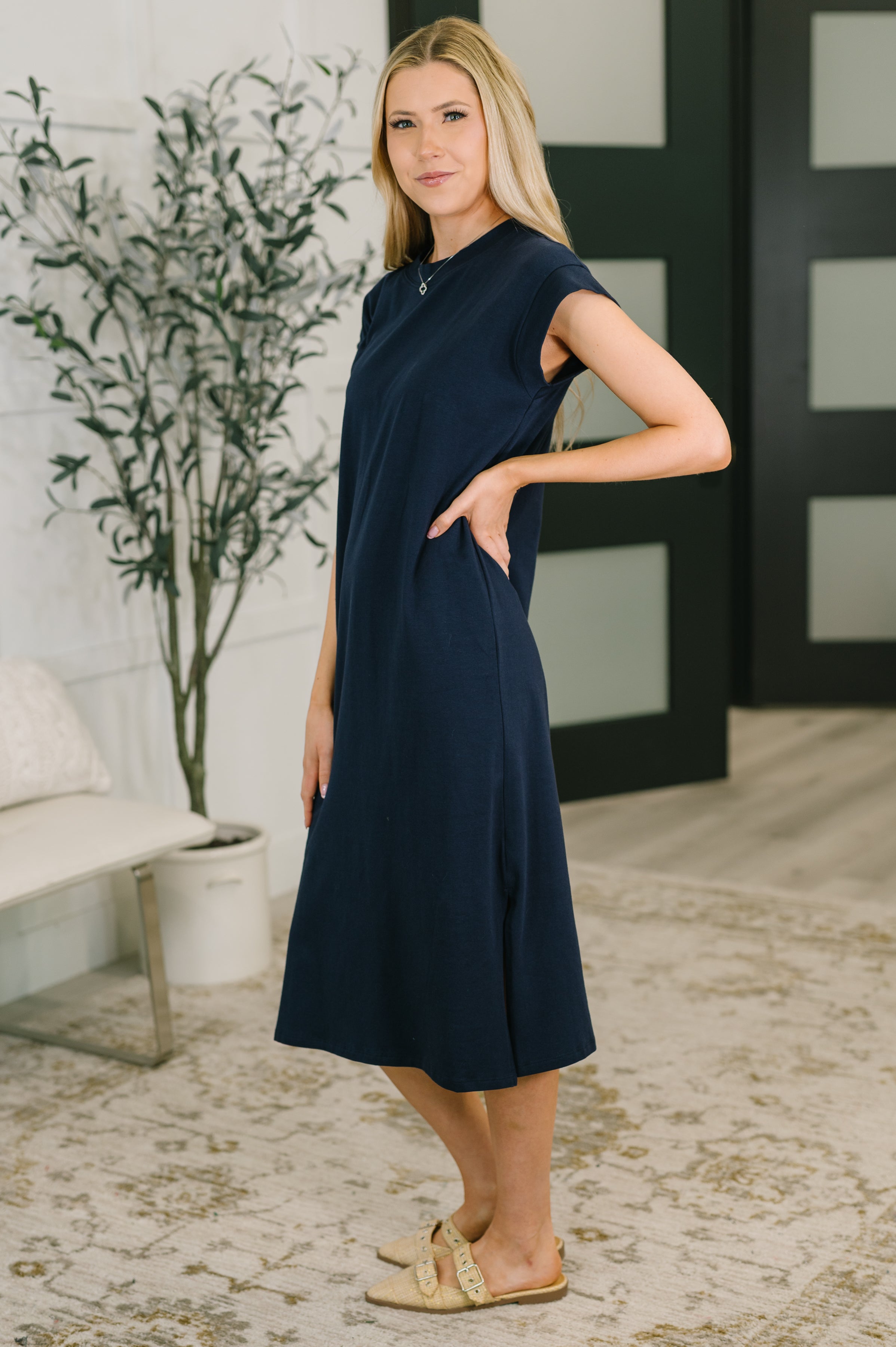 Sweet Like That Casual Dress in Navy-Womens-Stay Foxy Boutique, Florissant, Missouri