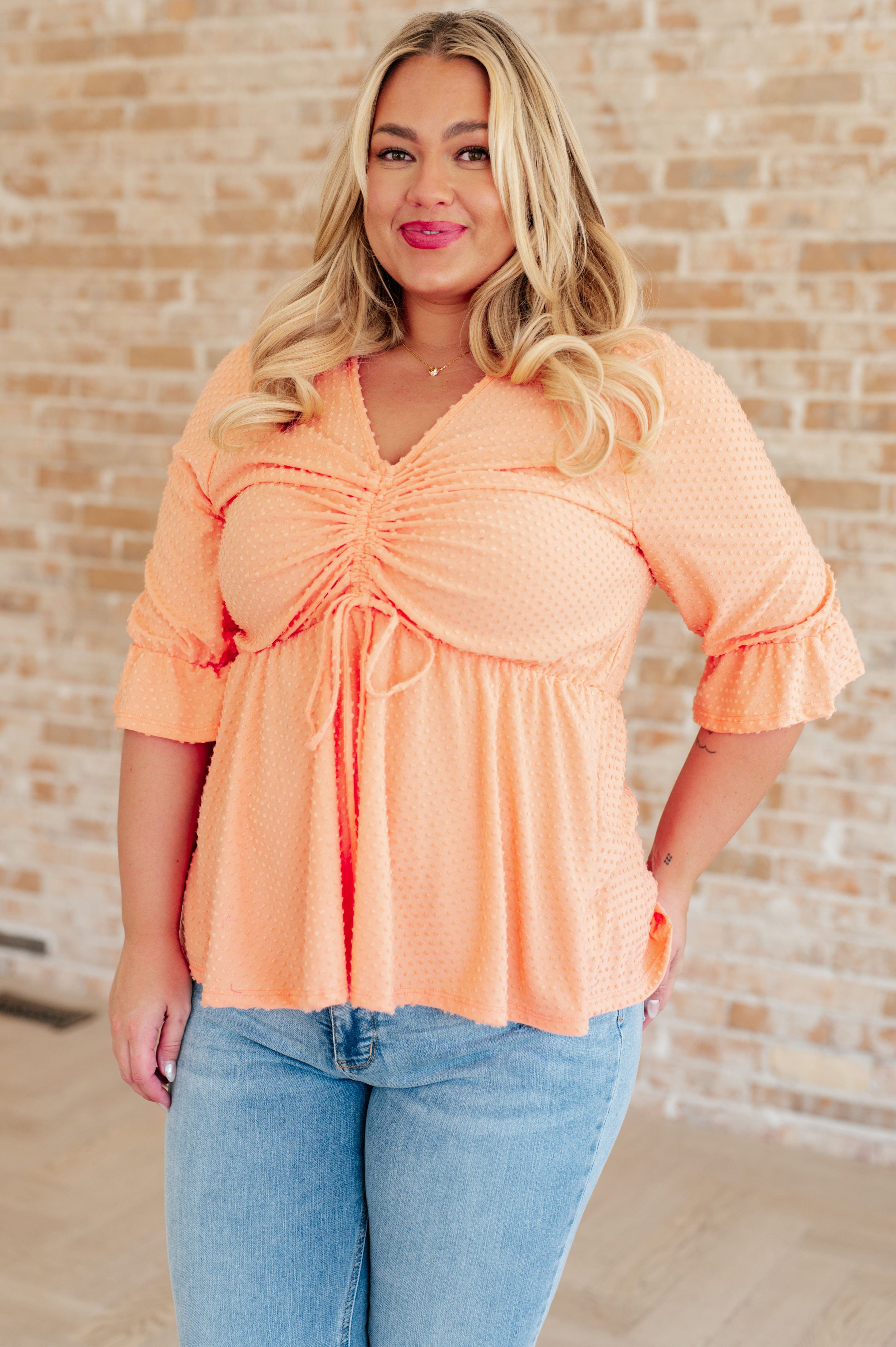 Sweet Sherbet Swiss Dot Top-Tops-Stay Foxy Boutique, Florissant, Missouri