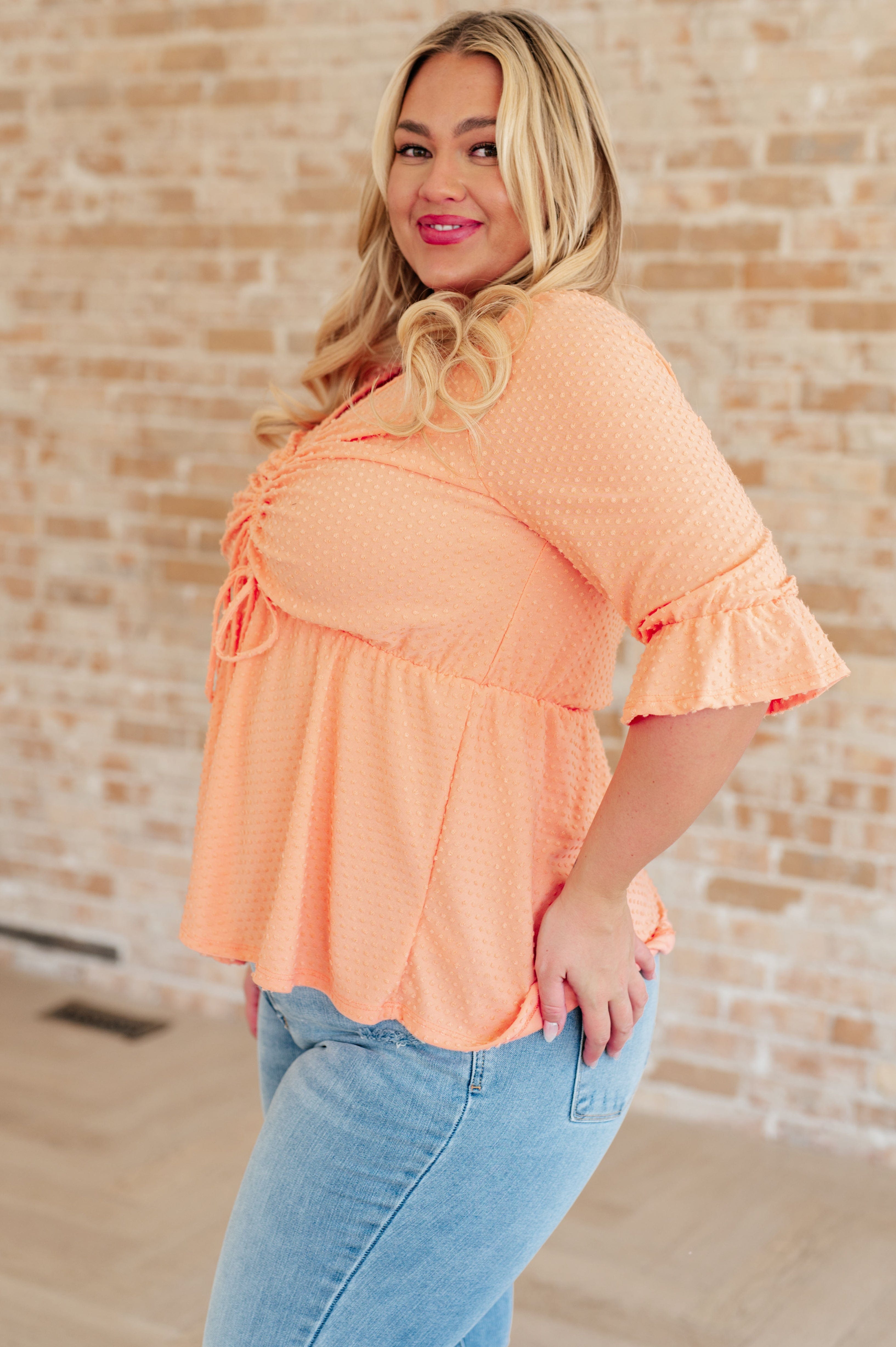 Sweet Sherbet Swiss Dot Top-Tops-Stay Foxy Boutique, Florissant, Missouri