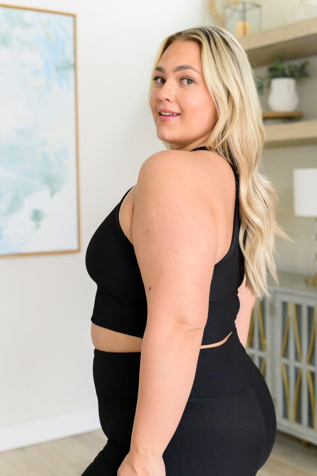 Sweet Thang Cropped Tank in Black-Athleisure-Stay Foxy Boutique, Florissant, Missouri