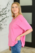 Take It Easy Slouchy Tee in Hot Pink-Womens-Stay Foxy Boutique, Florissant, Missouri