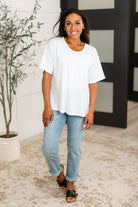 Take It Easy Slouchy Tee in Ivory-Womens-Stay Foxy Boutique, Florissant, Missouri