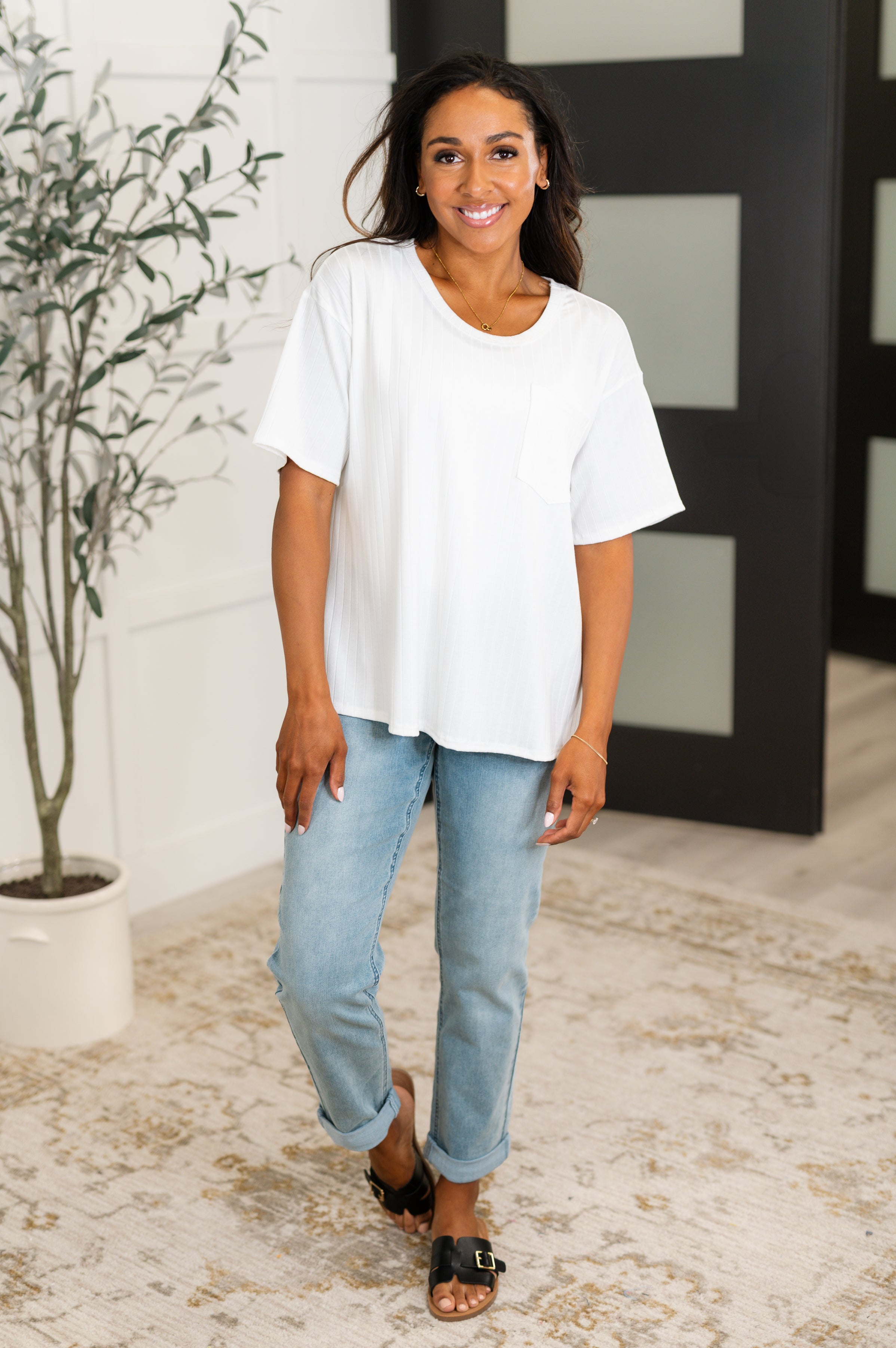 Take It Easy Slouchy Tee in Ivory-Womens-Stay Foxy Boutique, Florissant, Missouri