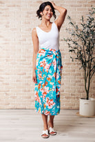 Take Me Outside Wrap Around Skirt in Blue-Skirts-Stay Foxy Boutique, Florissant, Missouri