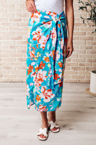 Take Me Outside Wrap Around Skirt in Blue-Skirts-Stay Foxy Boutique, Florissant, Missouri