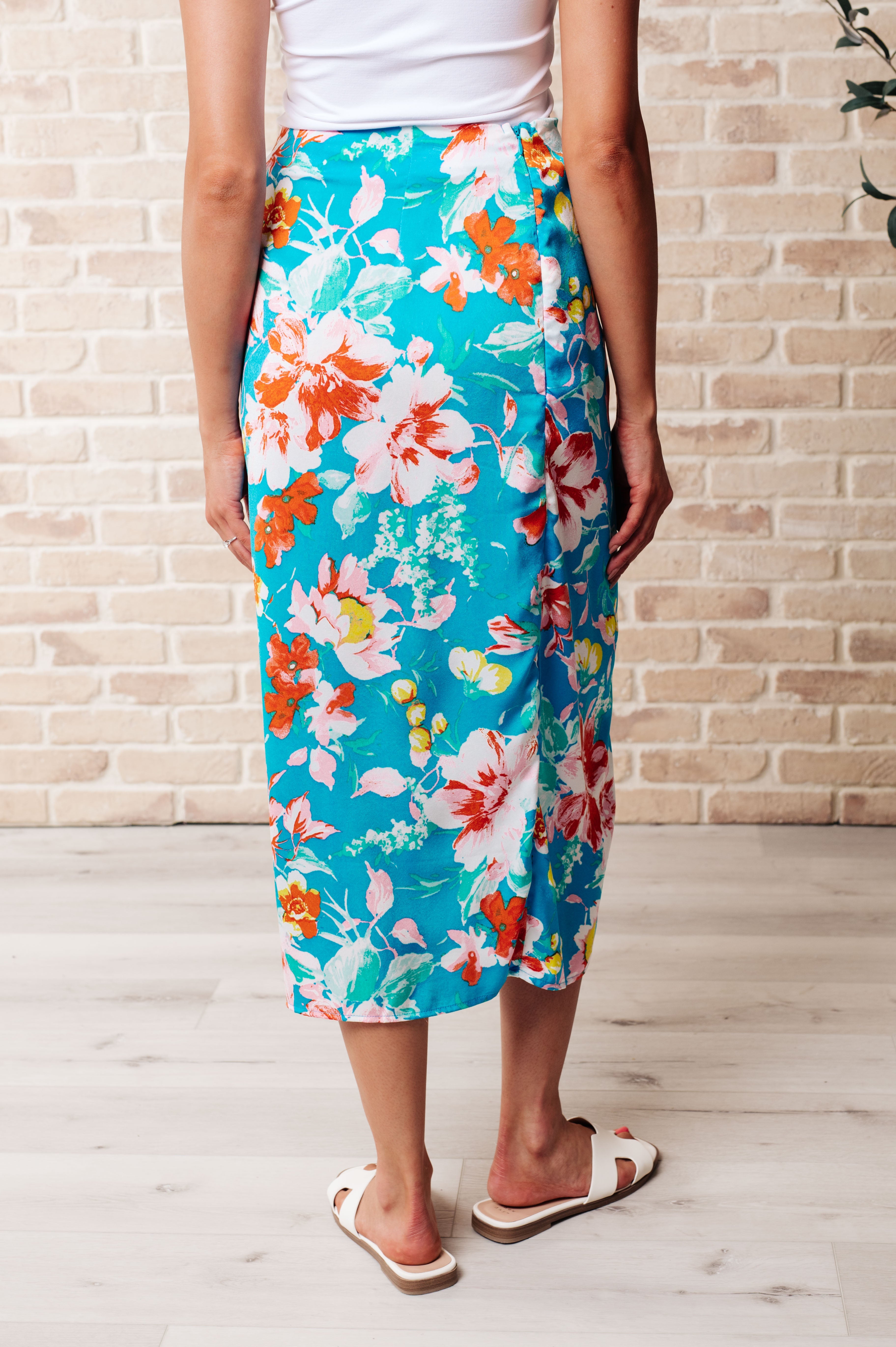 Take Me Outside Wrap Around Skirt in Blue-Skirts-Stay Foxy Boutique, Florissant, Missouri