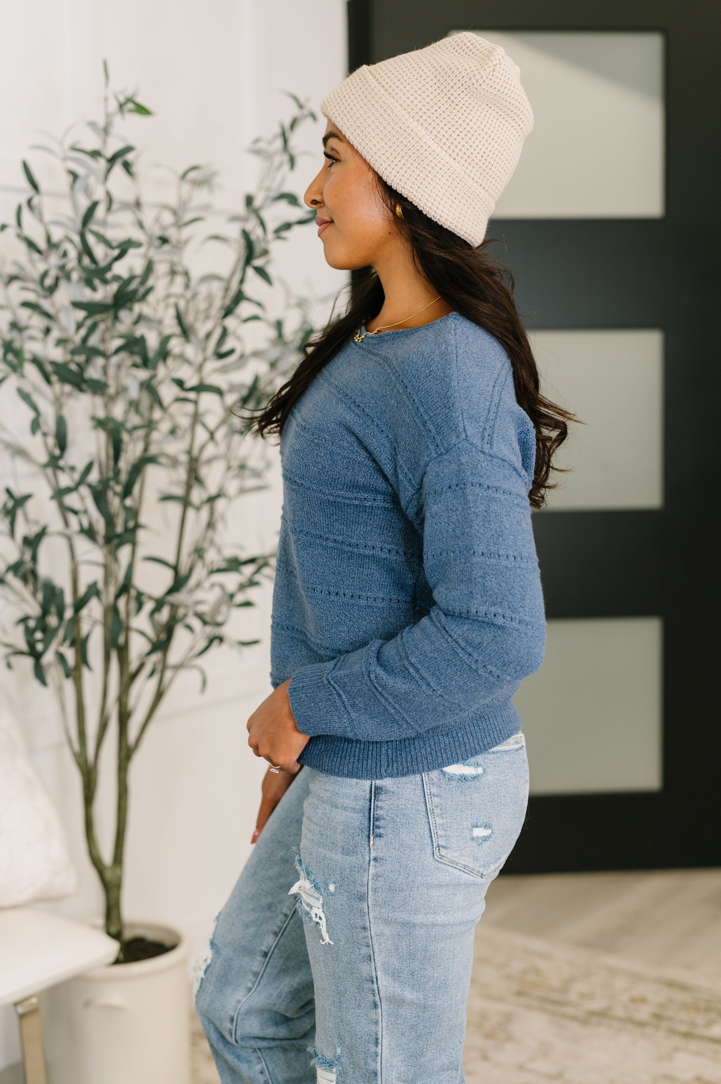 Take My Time Boatneck Textured Long Sleeve-Womens-Stay Foxy Boutique, Florissant, Missouri