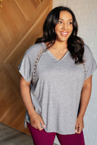 Take it Easy Eyelet Trim Top-Tops-Stay Foxy Boutique, Florissant, Missouri