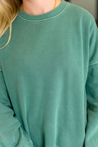 Talk Cozy to Me Stepped Hem Pullover in Dark Green-Womens-Stay Foxy Boutique, Florissant, Missouri