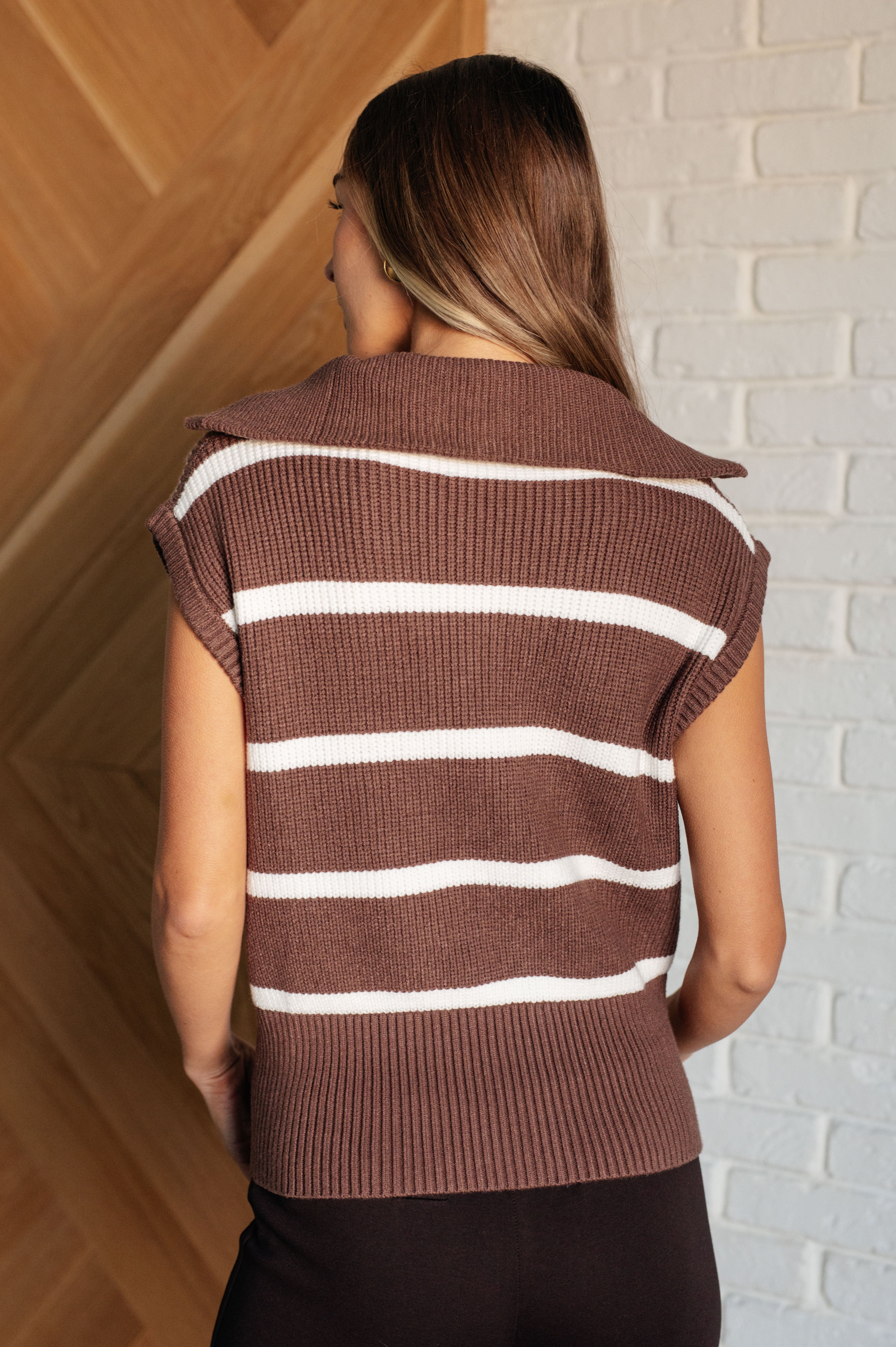 Tea Service 1/4 Zip Sleeveless Sweater-Tops-Stay Foxy Boutique, Florissant, Missouri